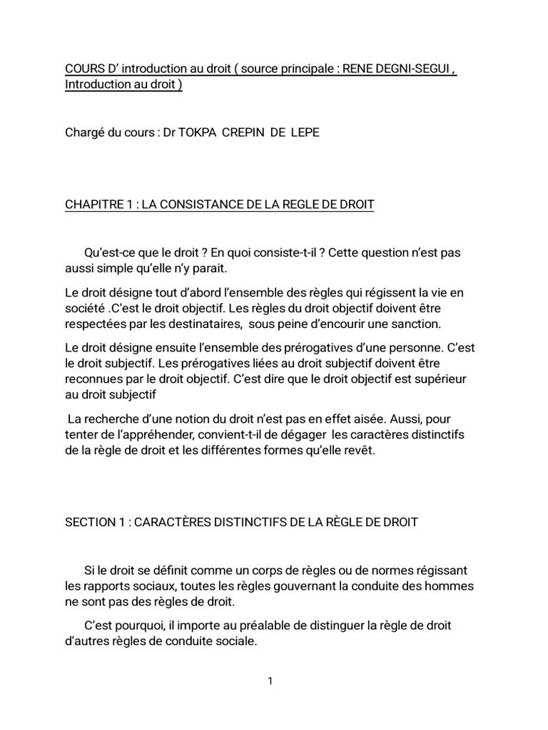 Introduction au droit et ses règles | PDF | Justice | Crime et violence