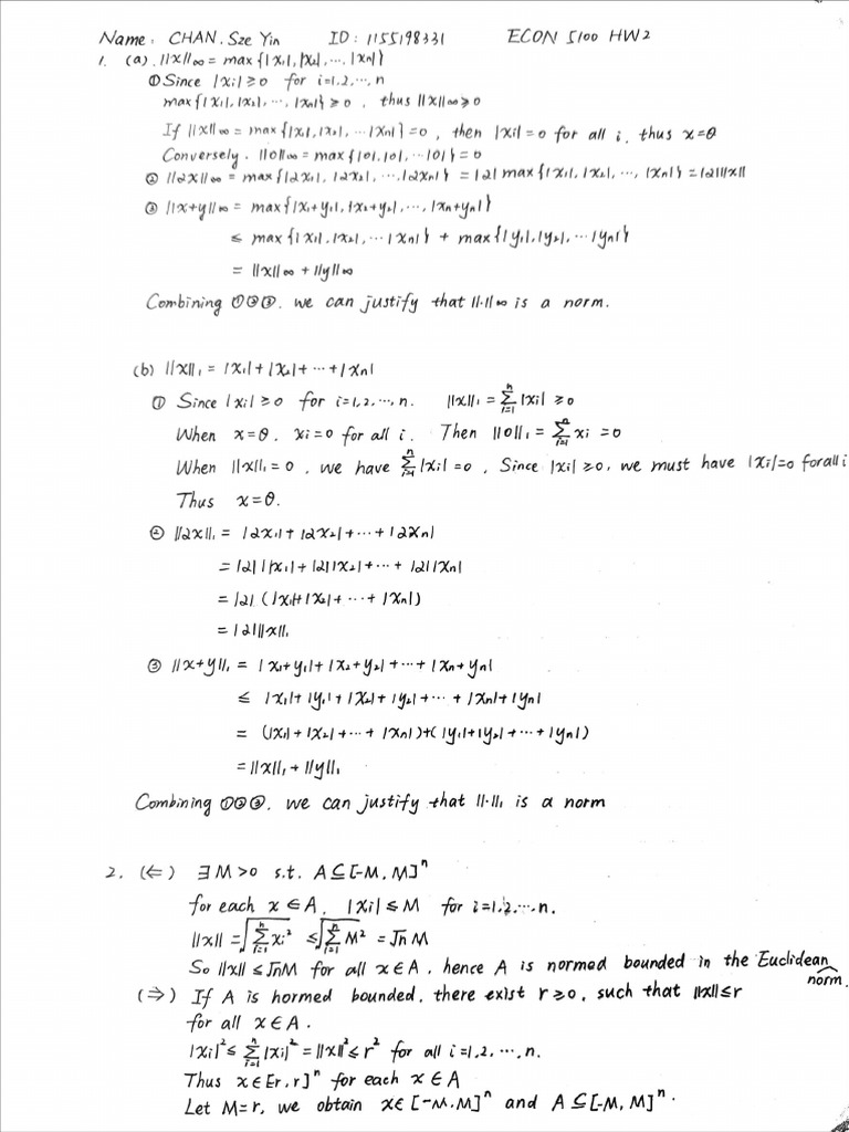 Econ5100 RQM Hw2 Szeyinchan | PDF