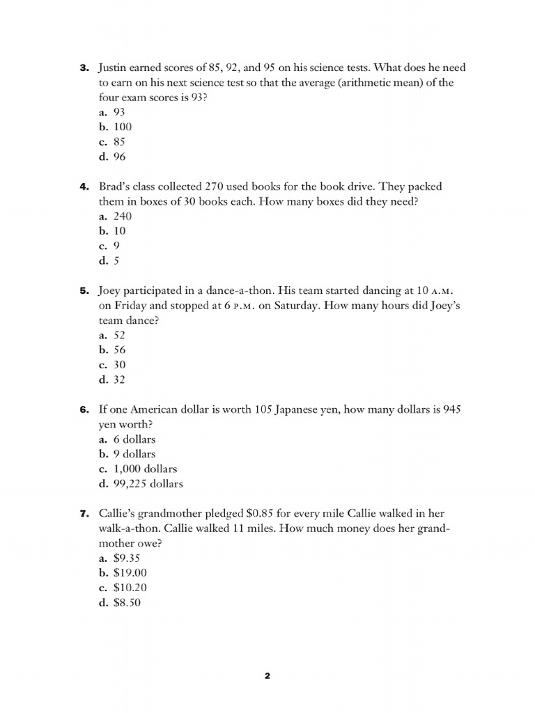 Math Test1 | PDF