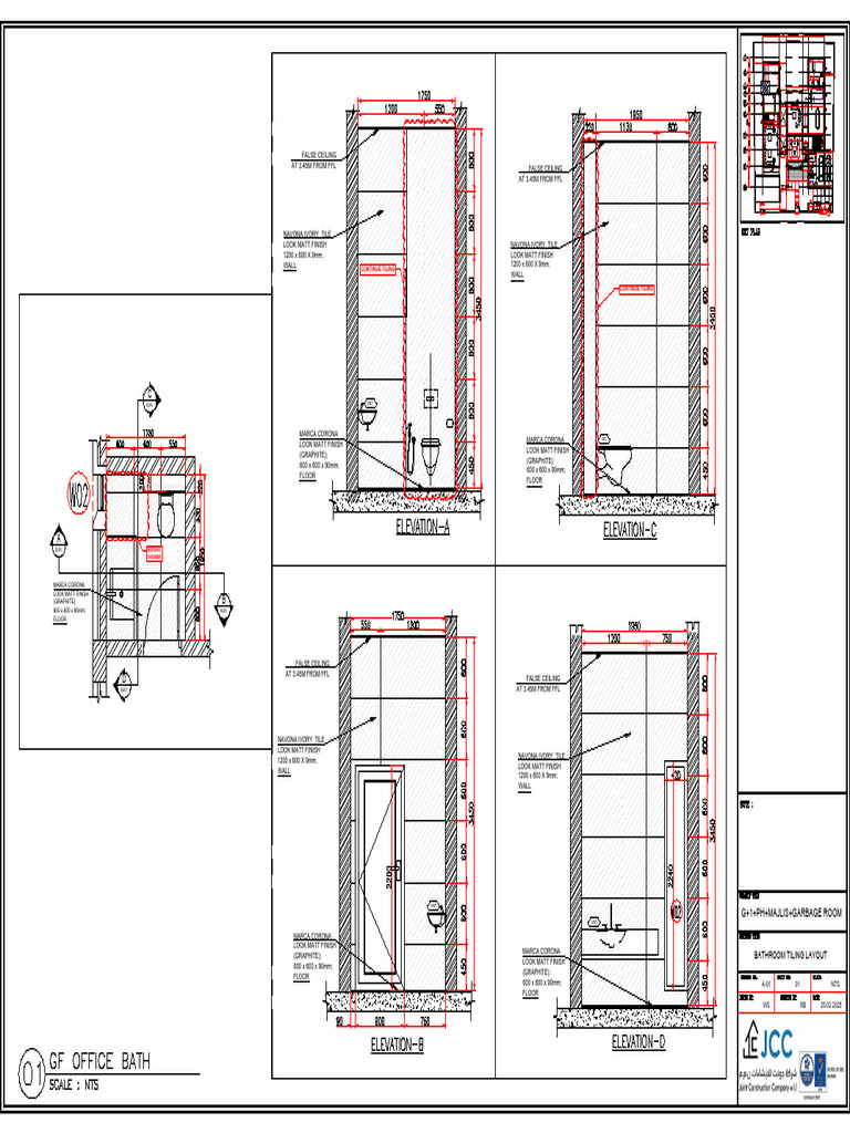 Bathroom Tiling Layout and Specifications | PDF | Tile | Bathroom