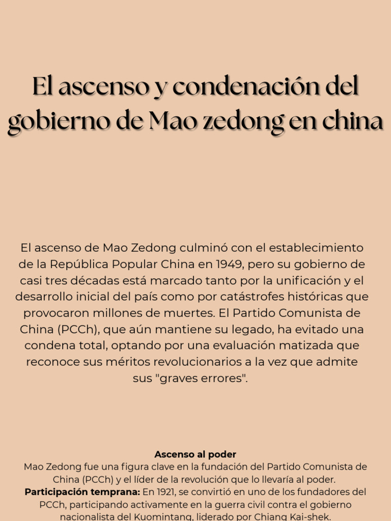 Ascenso y legado de Mao Zedong en China | PDF | Mao Zedong | Revolución ...
