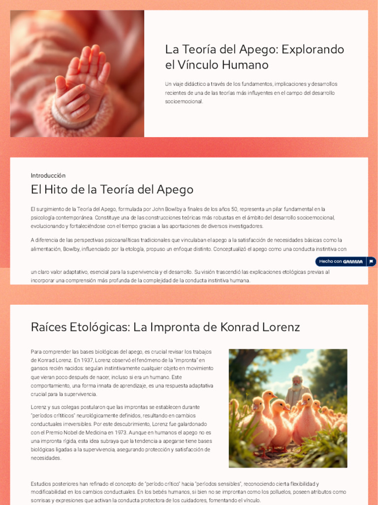 Teoría del Apego: Vínculos y Desarrollo | PDF | Teoría de apego | Etología