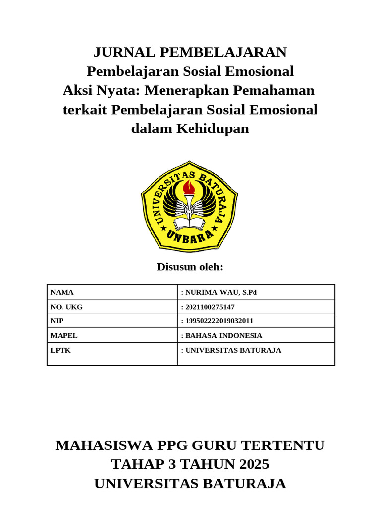 Jurnal Pembelajaran PSE NURIMAN WAU | PDF