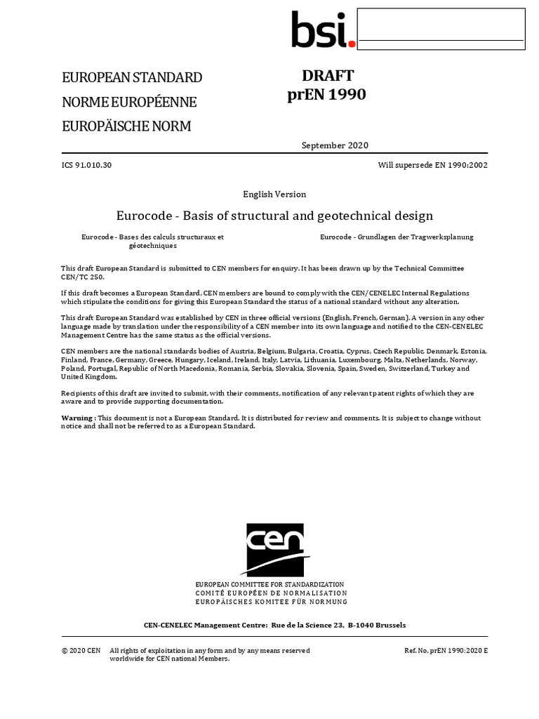 Eurocode Draft for Structural Design | PDF | Strength Of Materials