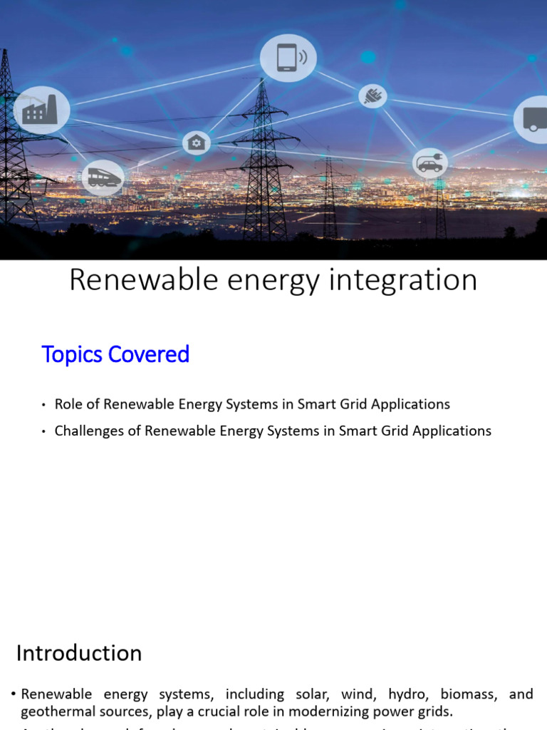 Integrating Renewable Energy in Smart Grids | PDF | Solar Power | Wind ...