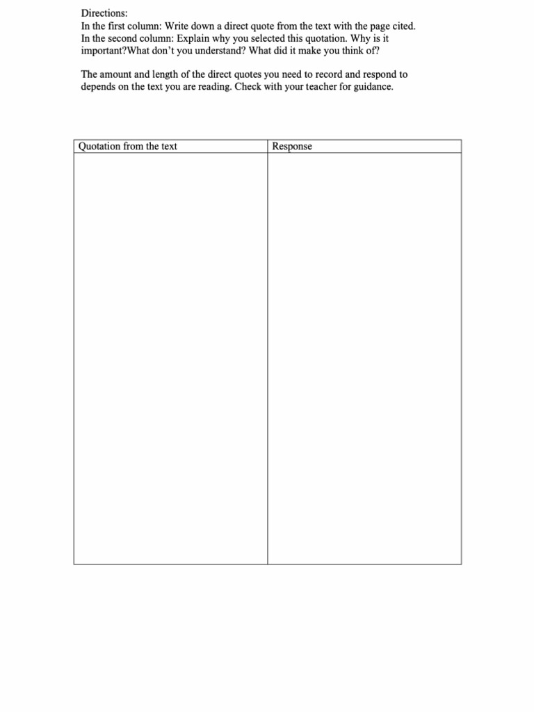 Quotation Analysis Assignment Guide | PDF