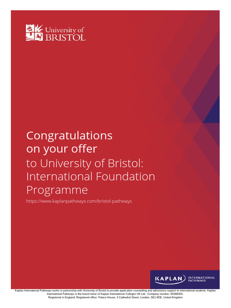 University of Bristol International Offer | PDF | Travel Visa | University