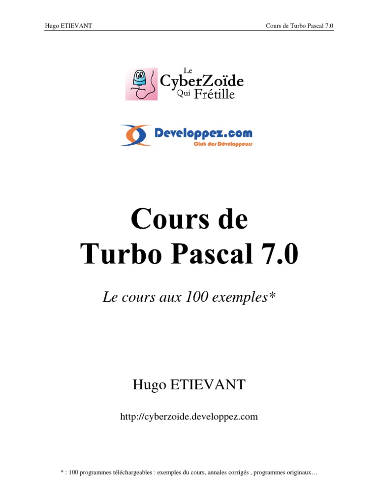 Cours Complet de Turbo Pascal 7.0 | PDF | Structure de contrôle ...