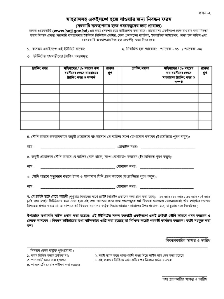 Group Form With Mahram | PDF