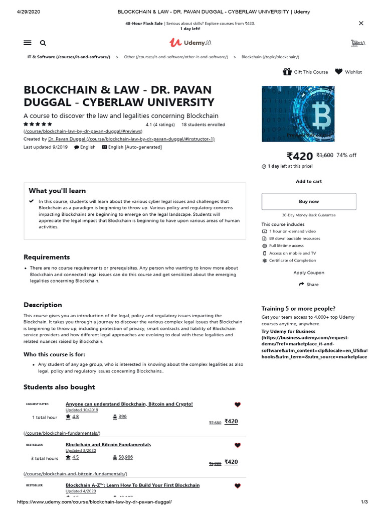 Blockchain+&+Law+ +Dr.+Pavan+Duggal+ +Cyberlaw+University+ +udemy | PDF ...