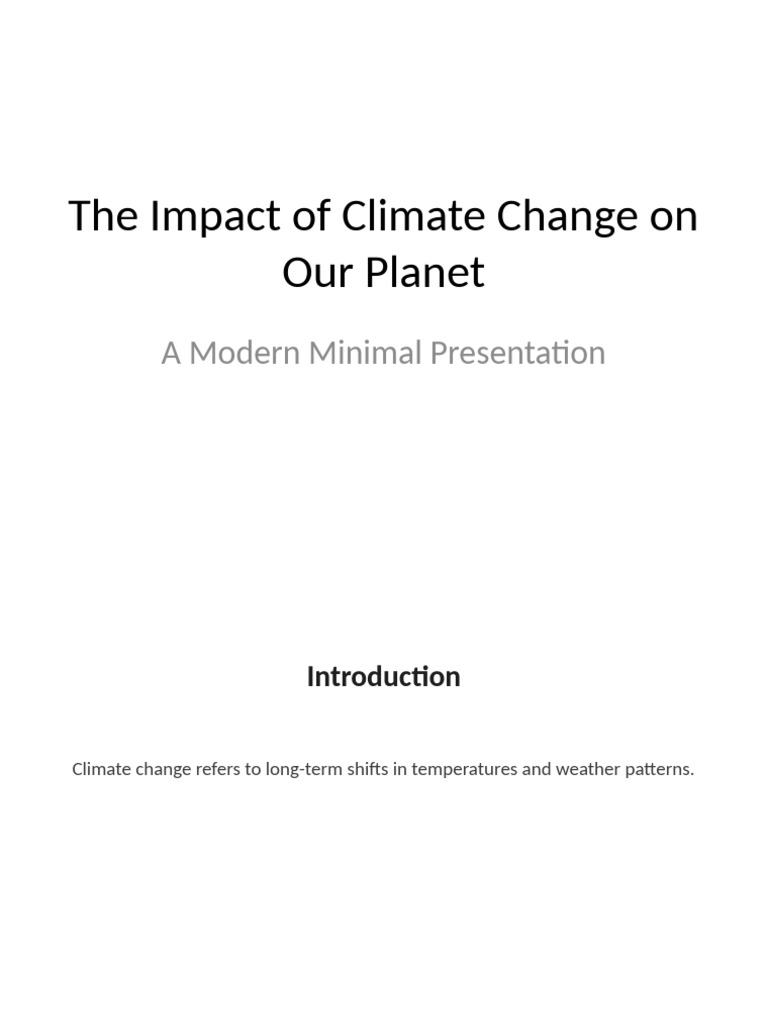 The Impact of Climate Change On Our Planet | PDF