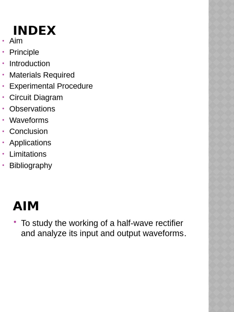 Half-Wave Rectifier Experiment Guide | PDF