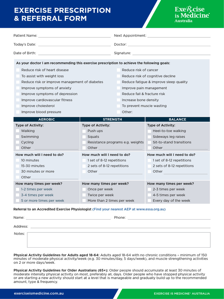 Exercise Prescription & Referral Guide | PDF | Strength Training ...