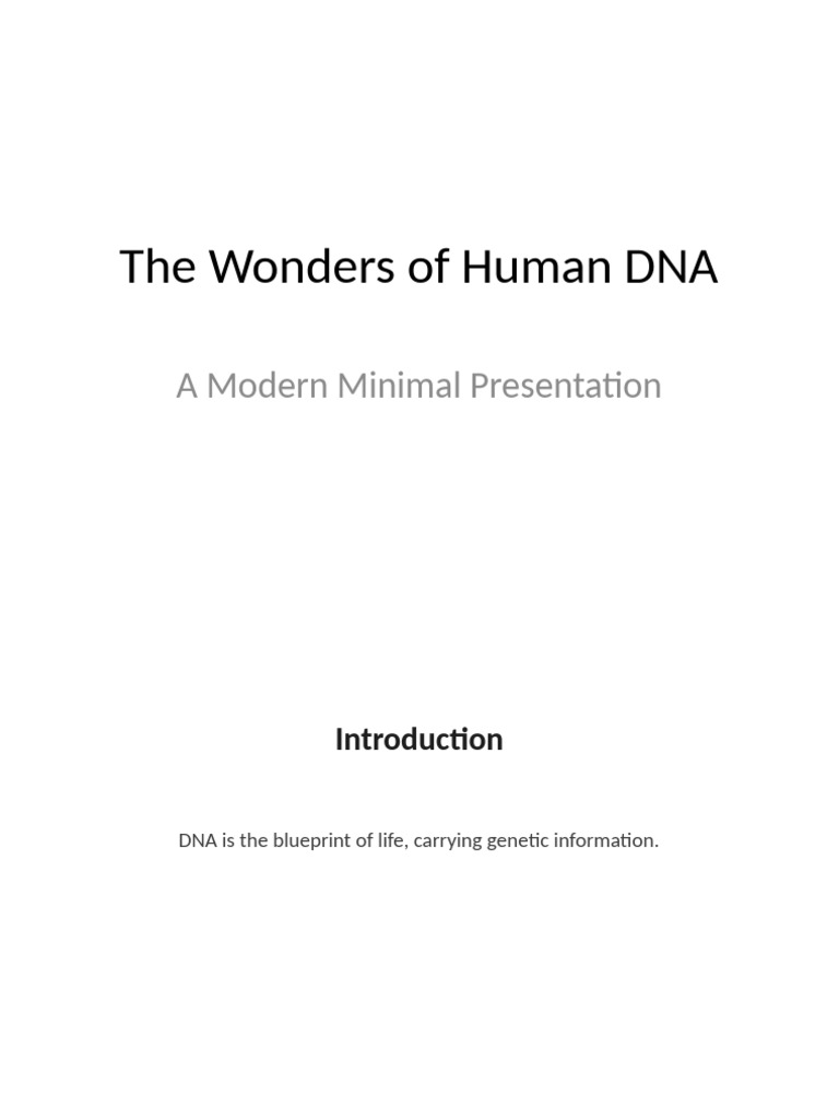 The Wonders of Human DNA | PDF