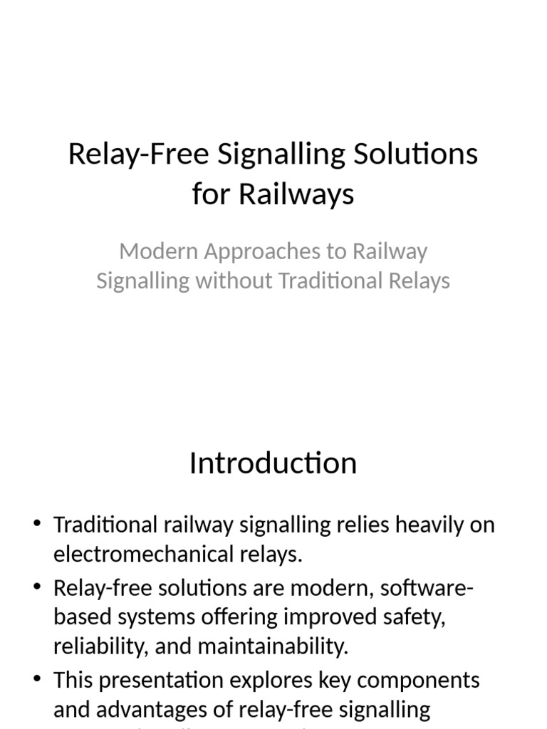 Relay Free Signalling Solutions Railways | PDF | Relay | Reliability ...