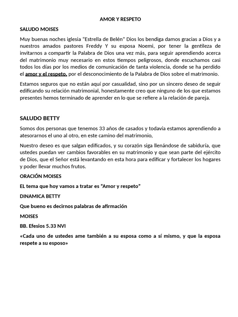 Amor y Respeto en el Matrimonio | PDF | Amor | Dios