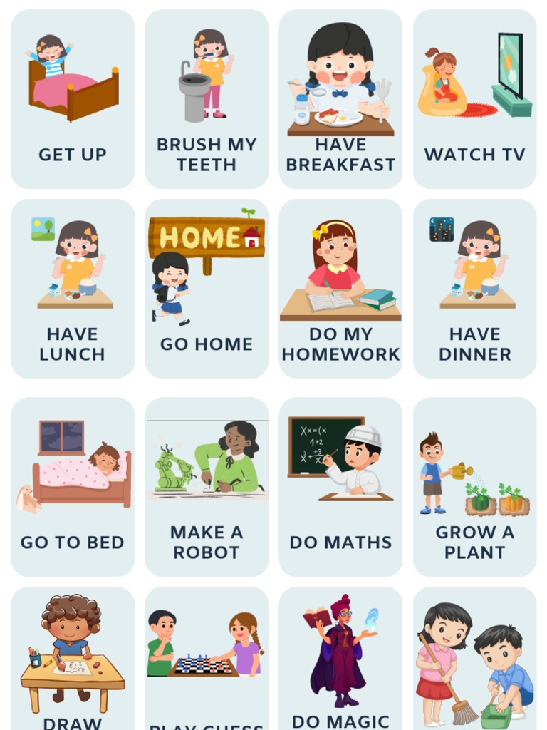 Daily Routine Activities List | PDF