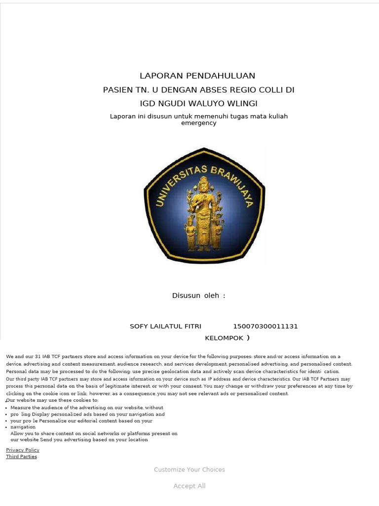 Abses Regio Colli: Definisi dan Patofisiologi | PDF