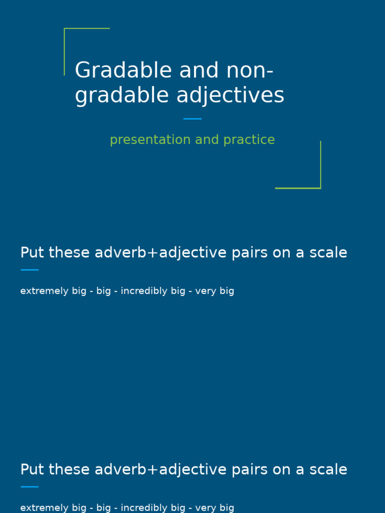 Gradable and Non-Gradable Adjectives | PDF
