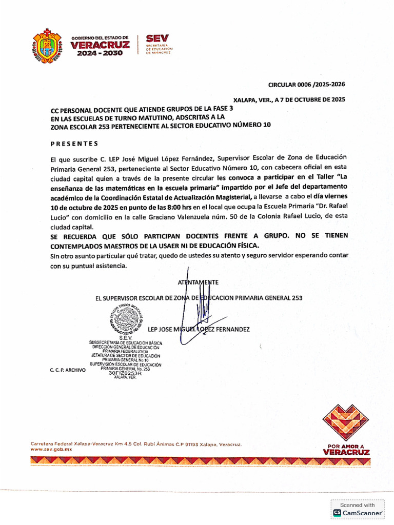 Circular 006 2025-2026 | PDF