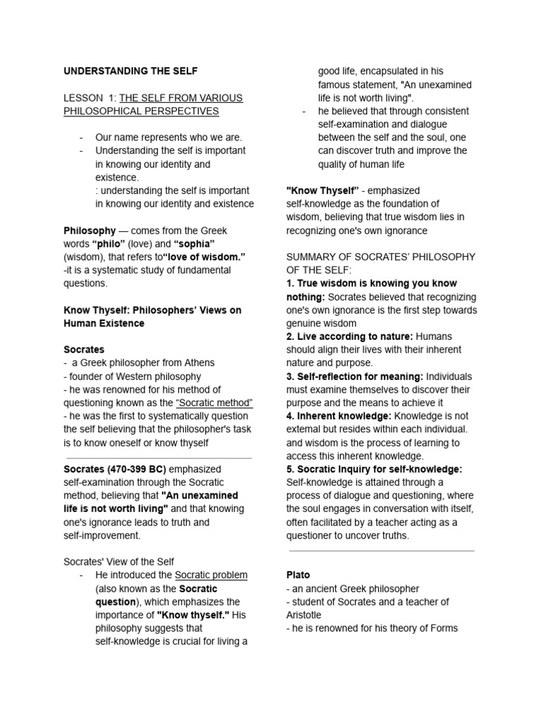 Understanding The Self Reviewer | PDF | Socrates | Plato