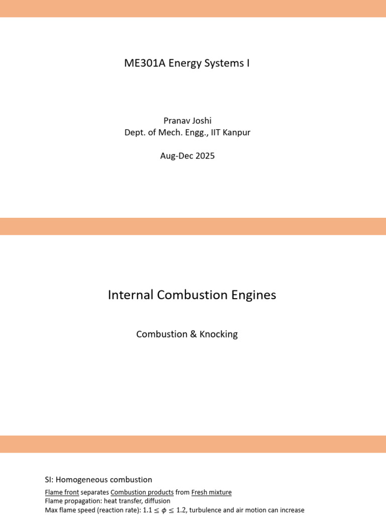 Internal Combustion Engine Combustion Dynamics | PDF | Combustion ...