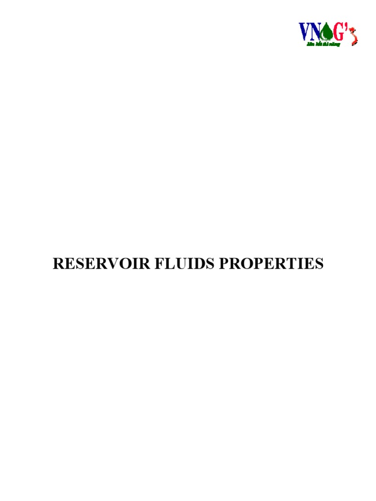 Reservoir Fluids Properties Book PDF Petroleum Reservoir Gases