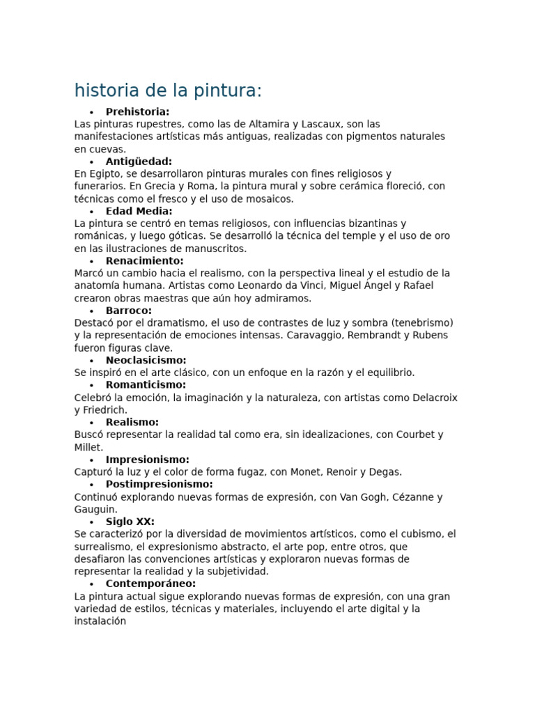 Historia De La Pintura Pdf