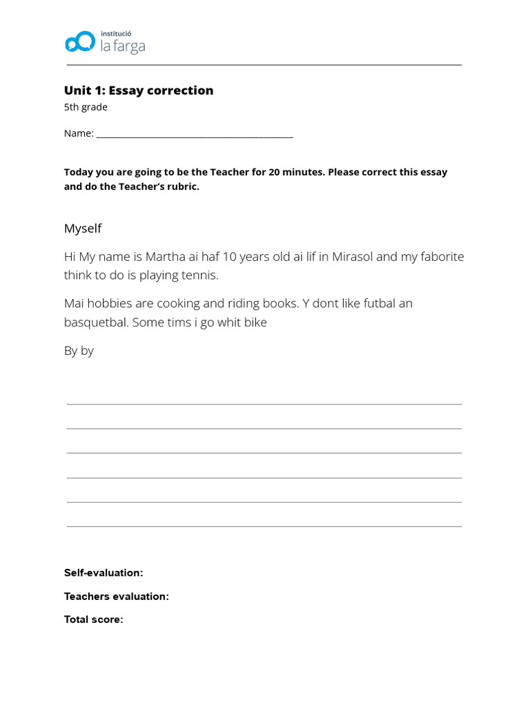 Unit 1 Essay Correction | PDF