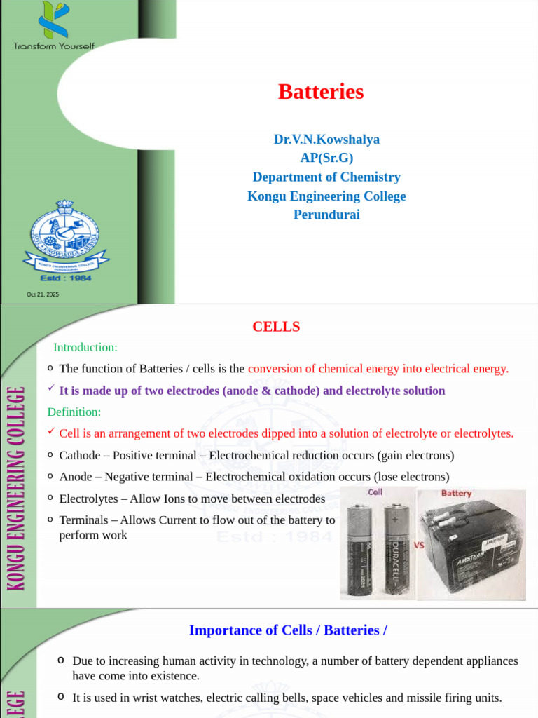 Overview of Battery Types and Functions | PDF | Electrochemistry | Anode