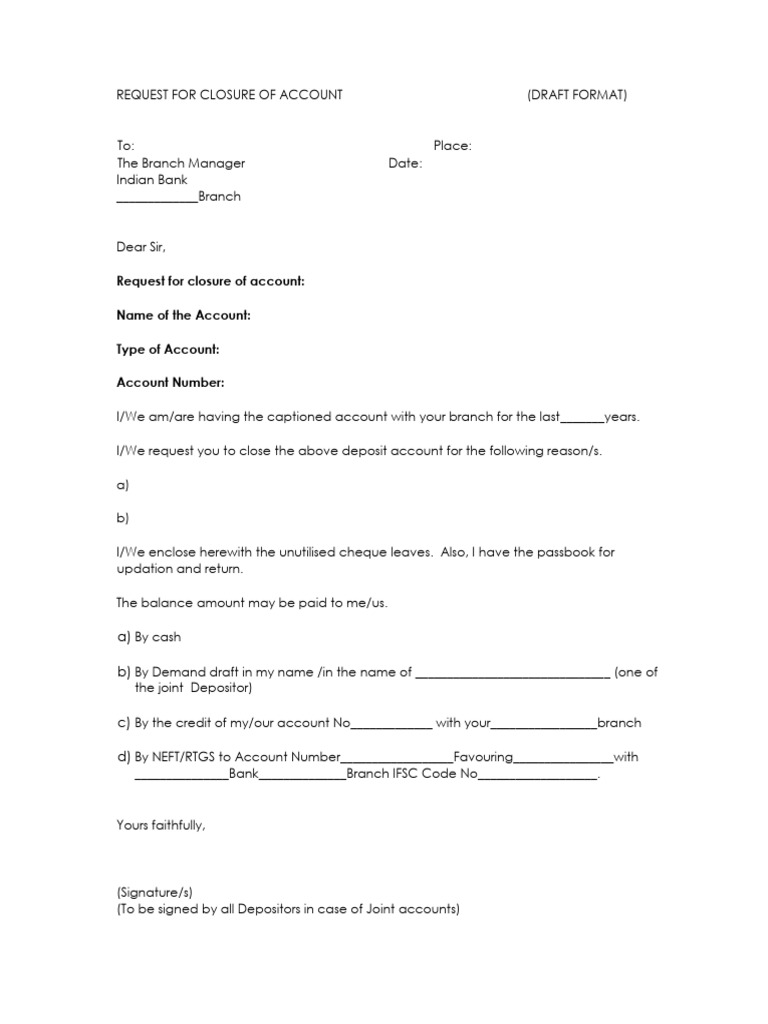 Account Closure and Activation Requests | PDF
