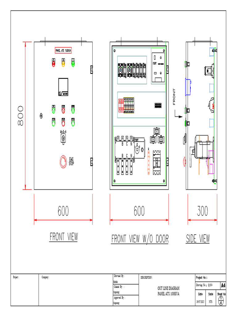 ATS Panel 100KVA Diagrams Overview | PDF