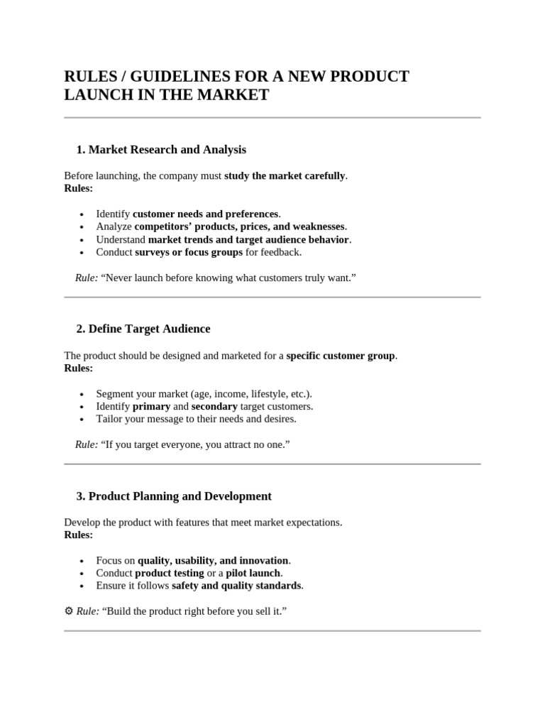 New Product Launch Guidelines | PDF | Pricing | Brand