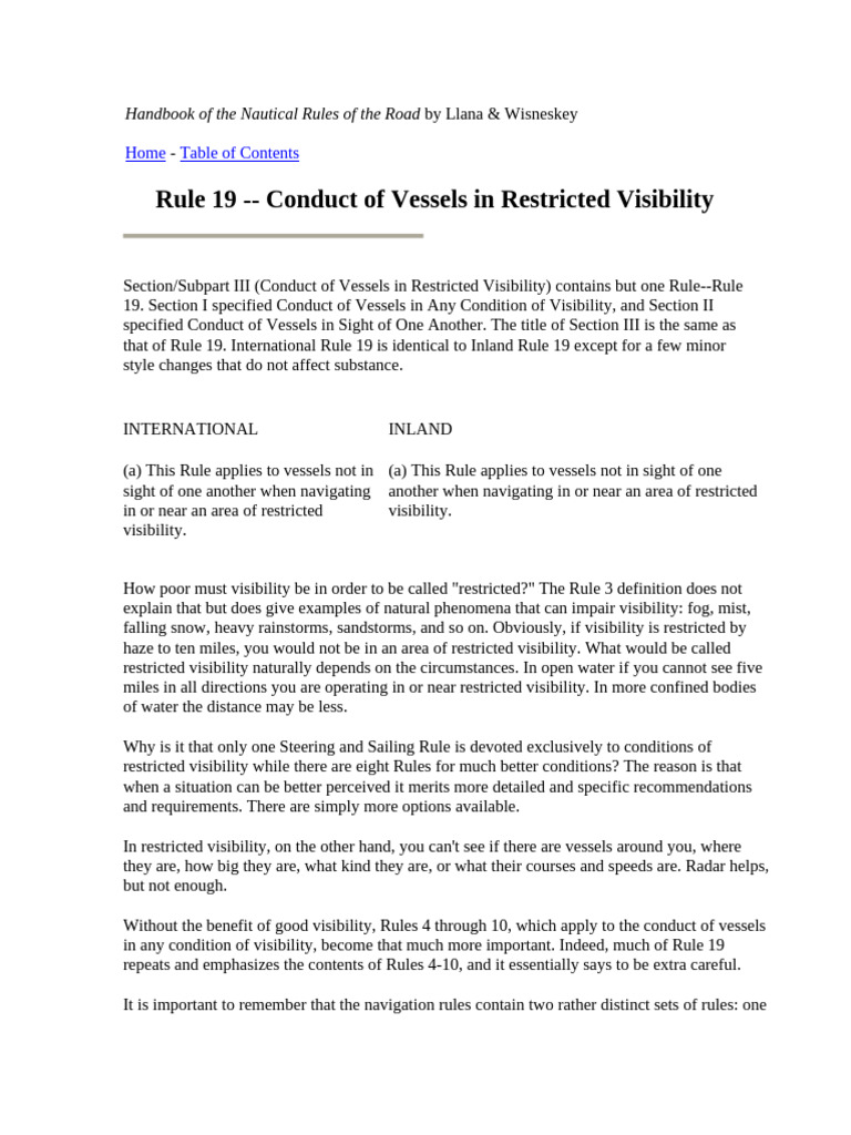 Navigating in Restricted Visibility Rules | PDF