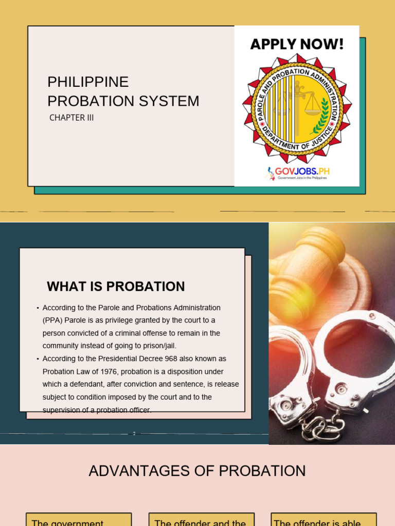 Philippine Probation System Overview | PDF | Probation | Parole