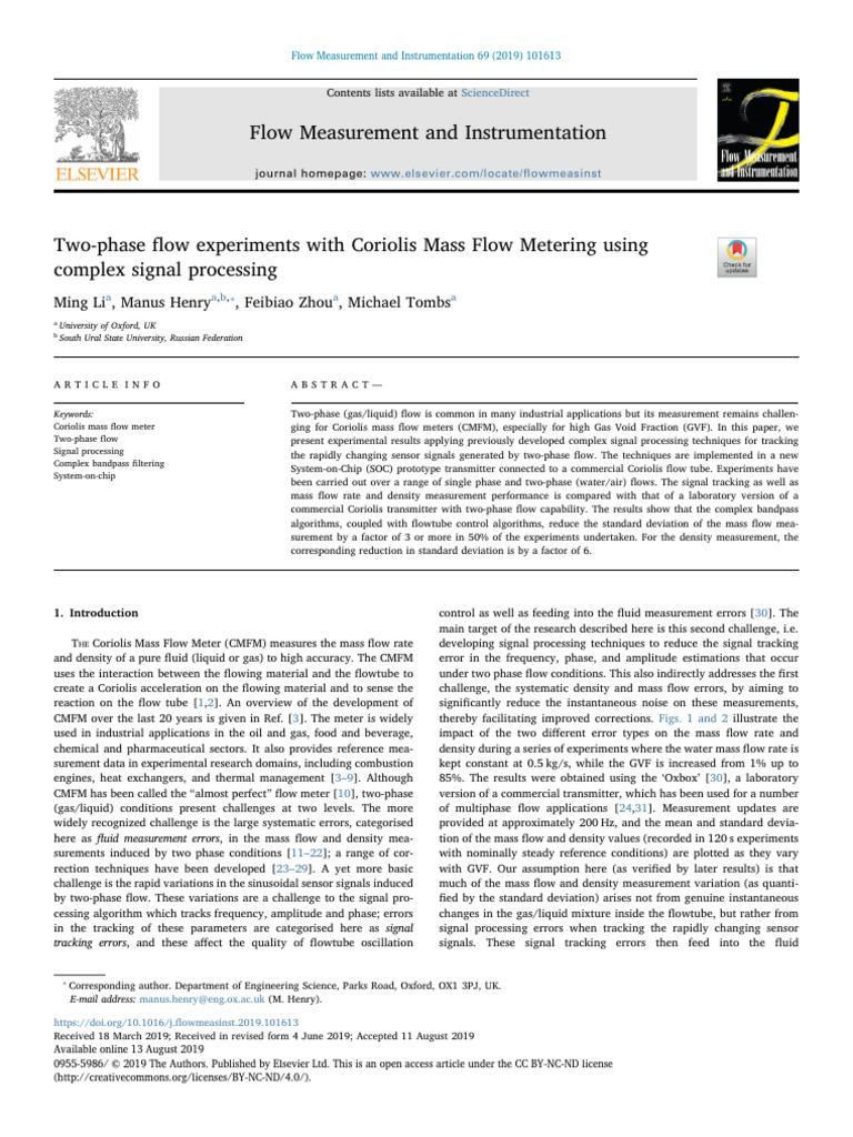 Enhancing Two-Phase Flow Measurement | PDF | Flow Measurement | Filter ...