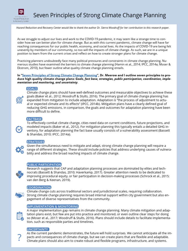 Seven Principles of Strong Climate Change Planning | PDF | Climate ...