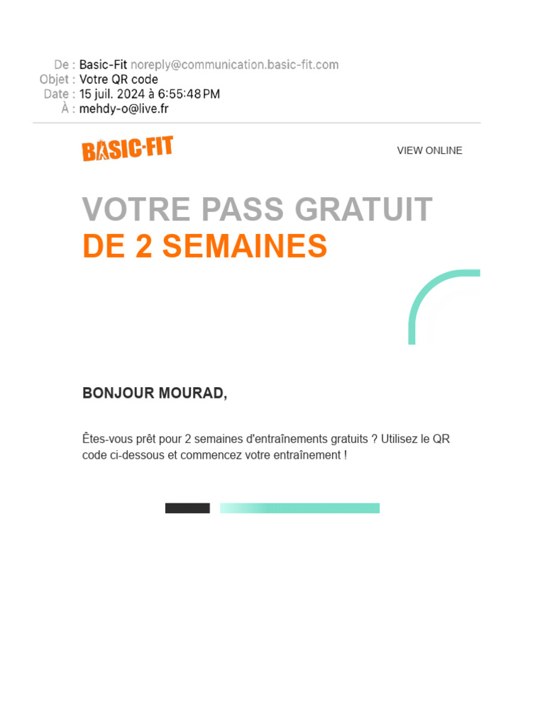 2 Semaines de Fitness Gratuit chez Basic-Fit | PDF