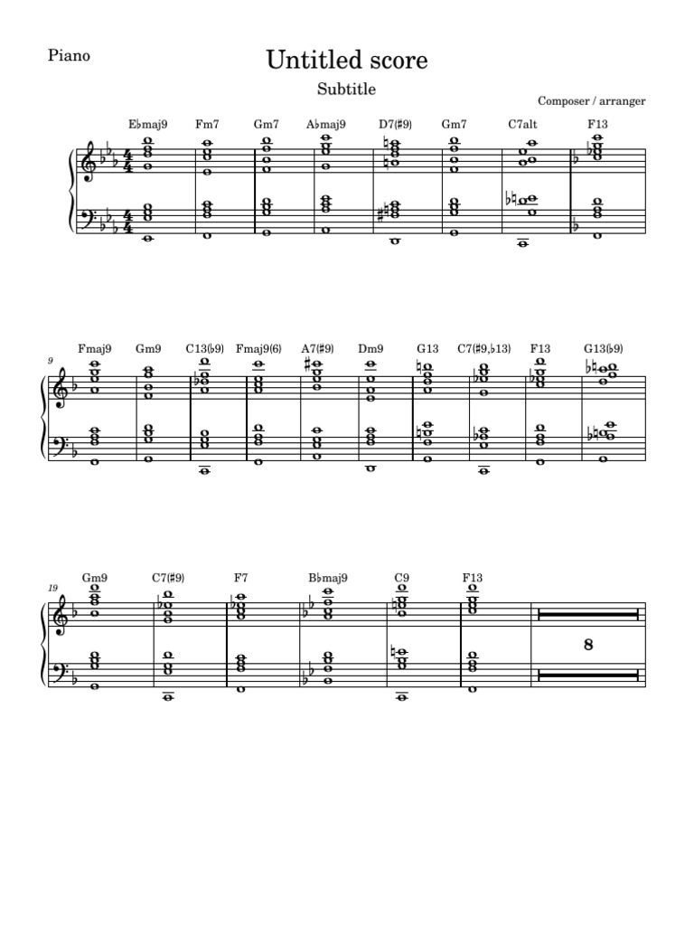 Eb-F-Bb Progression-Piano | PDF