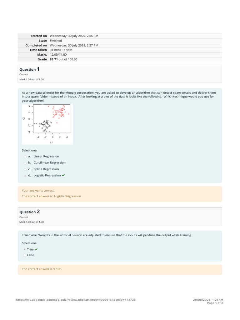 Data Science Quiz Results and Techniques | PDF | Regression Analysis ...