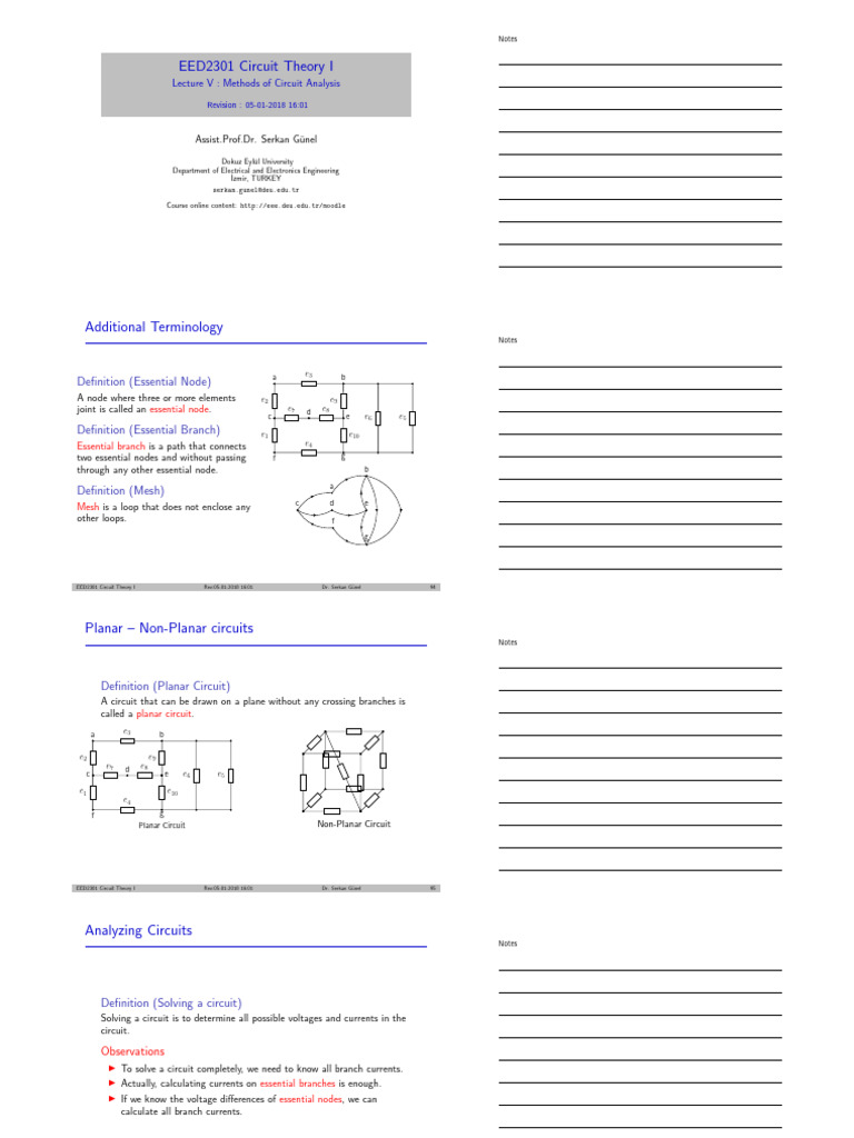 Circuit Analysis Methods Overview | PDF | Network Analysis (Electrical ...