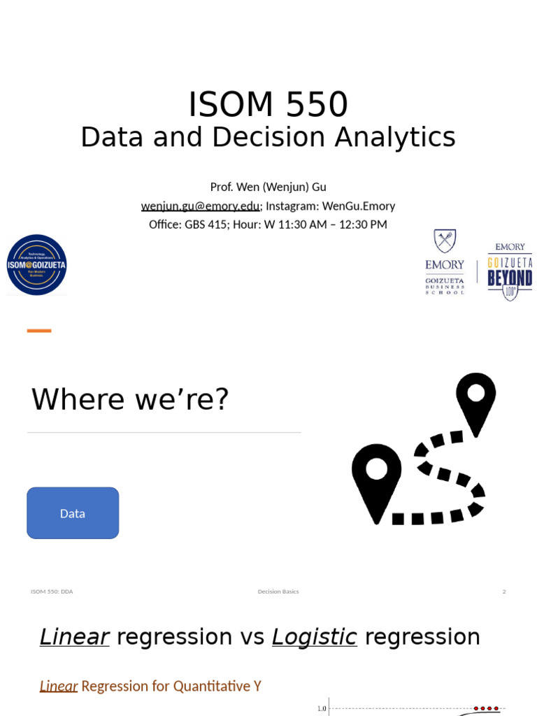 ISOM 550: Data Decision Analytics Guide | PDF | Logistic Regression ...