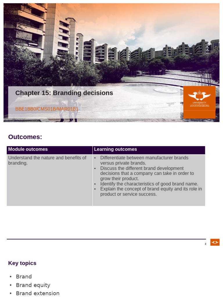 Chapter 15 - Branding Decision | PDF | Brand | Marketing