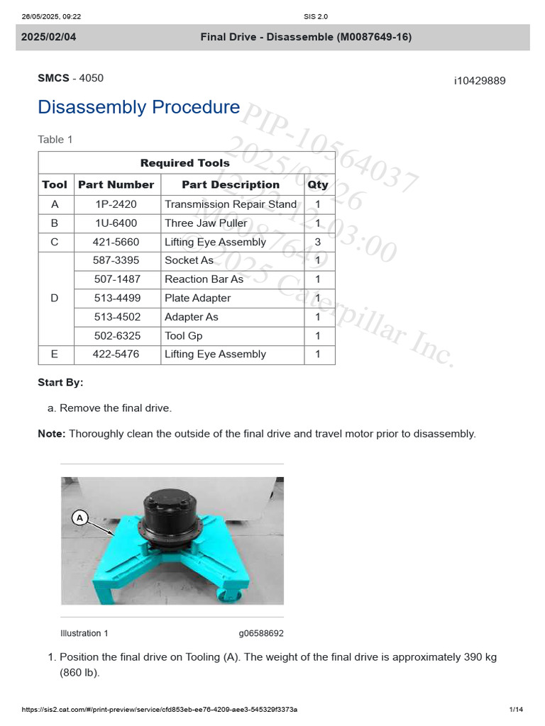 Final Drive Disassembly Guide | PDF