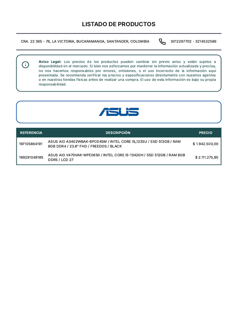 Listado de Productos Lenovo y HP | PDF | Memoria de acceso aleatorio ...