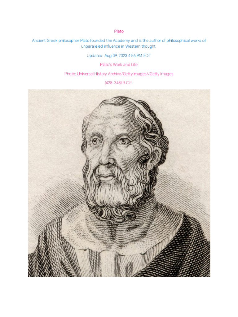 Life and Philosophy of Plato | PDF | Plato | Socrates