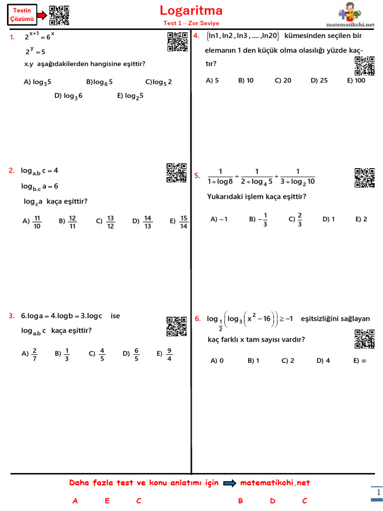 Logaritma Test 1 Z | PDF