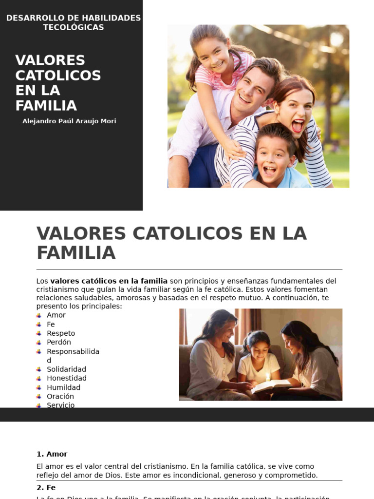 Tarea 5 - Los Valores Catolicos en La Familia | PDF