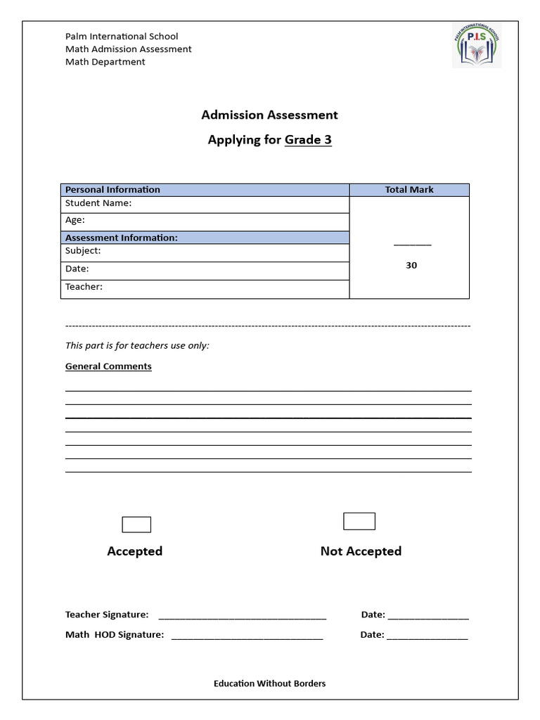 Grade 3 - Admission PDF | PDF | Chess | Chess Theory
