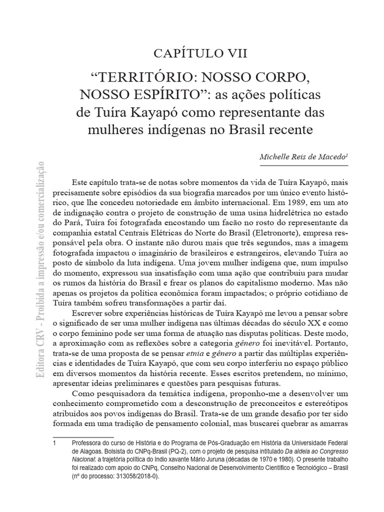 A Luta de Tuíra Kayapó e o Feminismo Indígena | PDF | Brasil | Povos ...